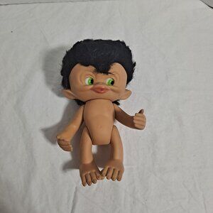 Unica Belgium 1965 Troll Monkey Doll Rooted Black Hair